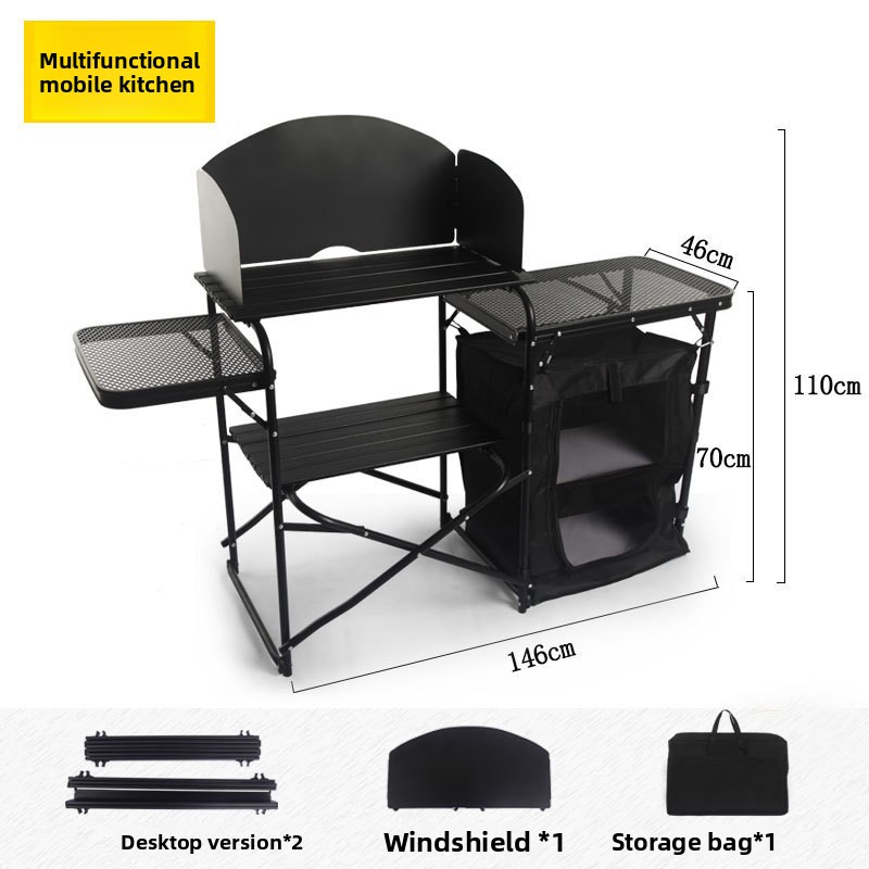 Camping Outdoor Cooking Table - 多機能アウトドアモバイルキッチンキャンプ用折りたたみテーブル アルミ製収納キャビネット キャンプテーブル 折りたたみ式アウトドアテーブル