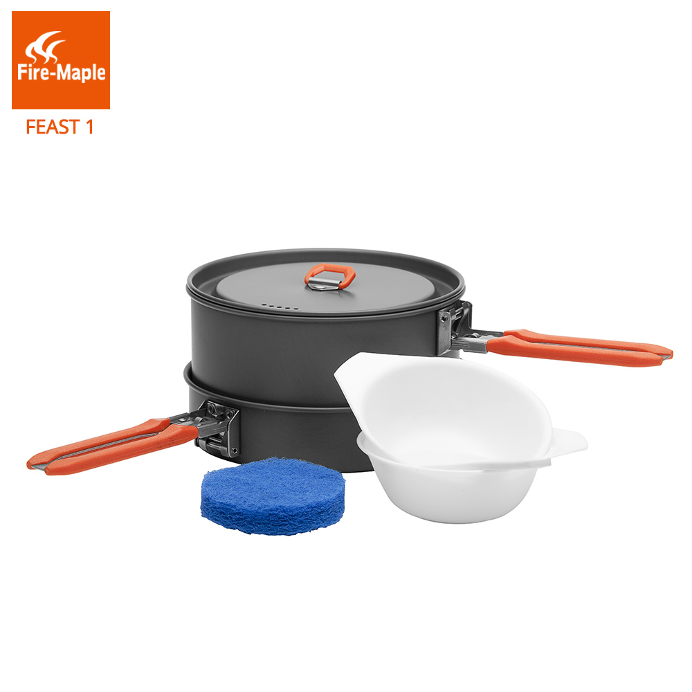Camping Cooking Kits - ファイヤーマプル祭1屋外キャンプハイキング調理器具バックパッキング調理鍋鍋セット折りたたみハンドル1〜2人FMC-F1