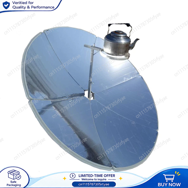 Solar Oven Camp - 折りたたみ式太陽光調理器、直径1.56mの太陽光オーブン。燃料不要で、水を沸かしたり、料理をしたりできる。アウトドアやキャンプに最適。