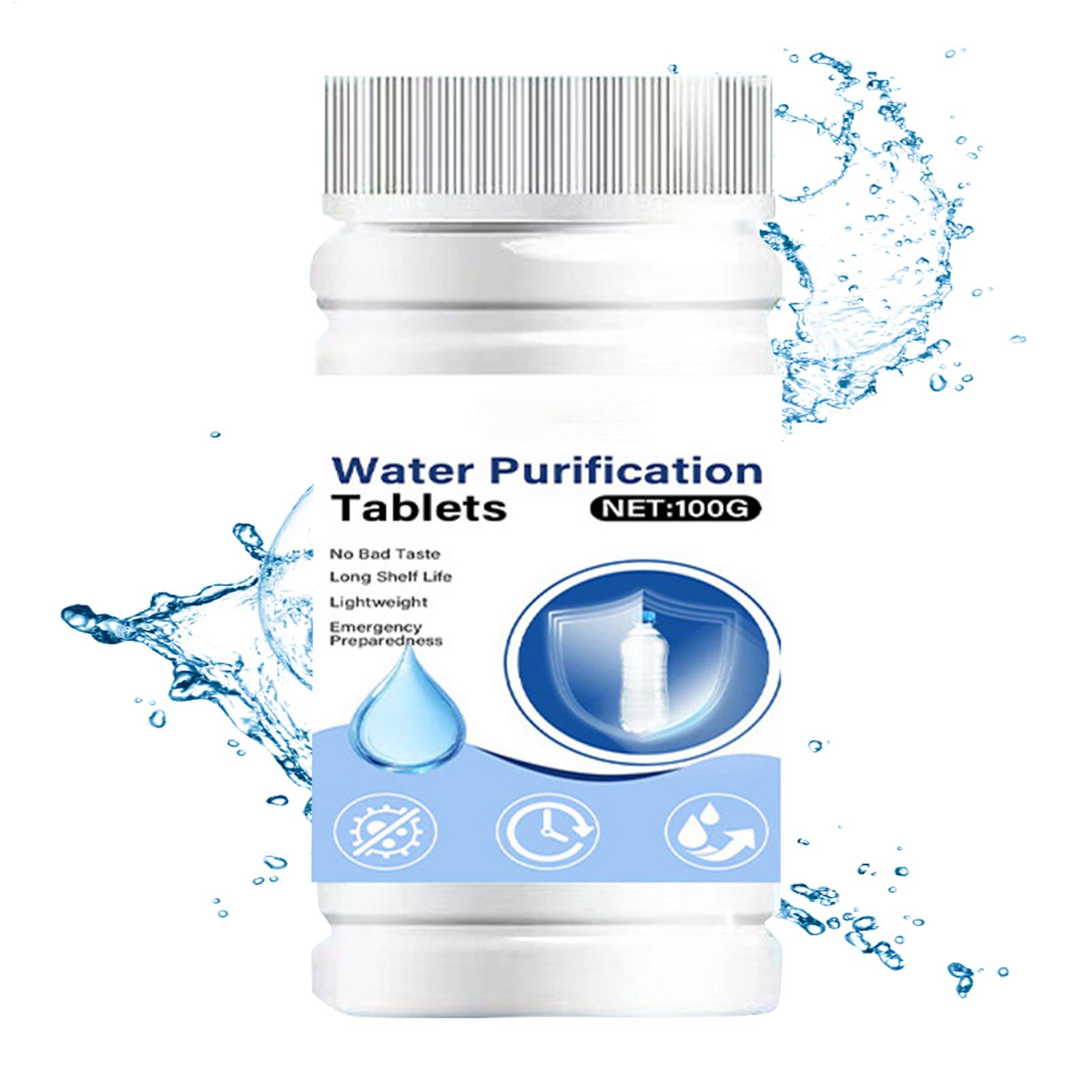 Water Purification Tablet - 飲料水用浄水タブレット、効果的な速溶性、水の透明度維持、キャンプ、ハイキング用浄水タブレット