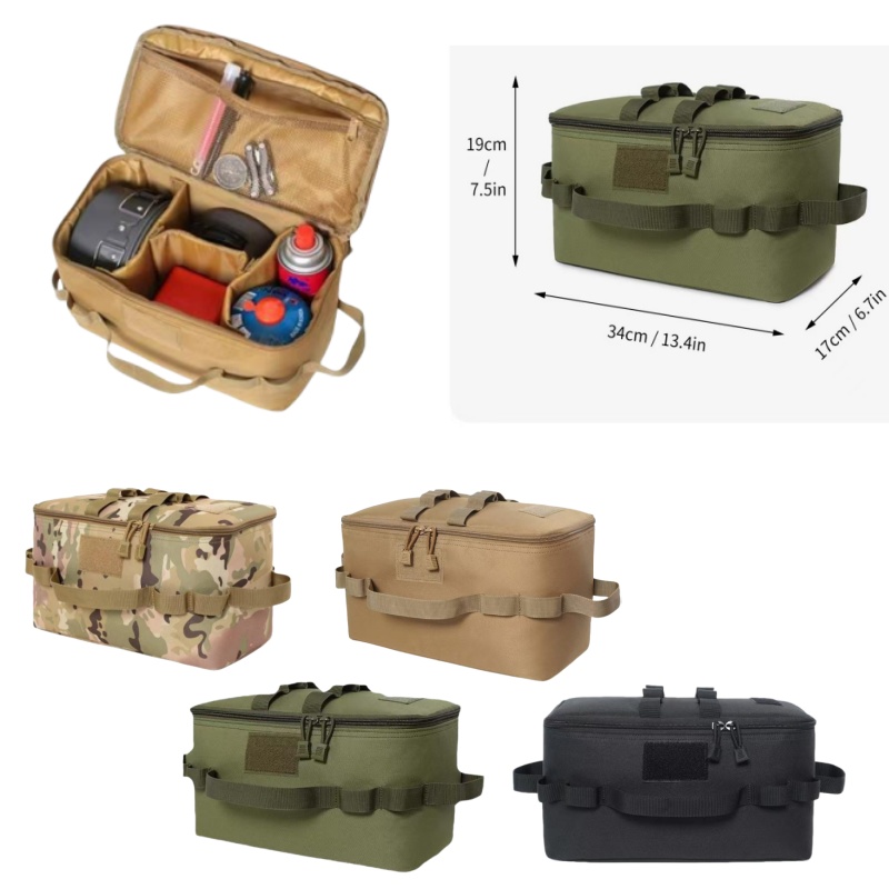 Camping Cooking Utensil Bag - アウトドアポーチ キャンプ収納袋 調理器具オーガナイザー ポータブル食器ハンドバッグ ピクニックバッグ キャンプ