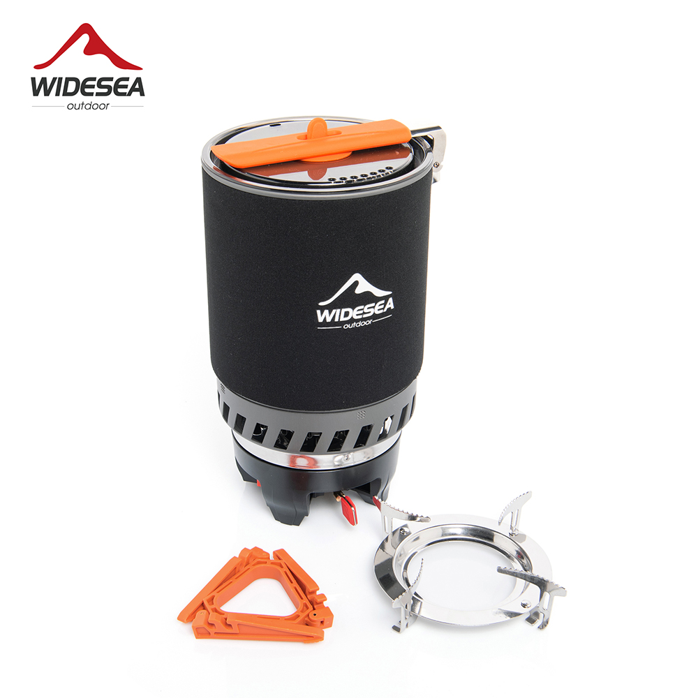 Camping Cooking System - 広範囲の海でのキャンプ用調理システム、熱交換器付き屋外ガスバーナーストーブ、観光用鍋セット、カップ、食器、調理器具、観光、ハイキング