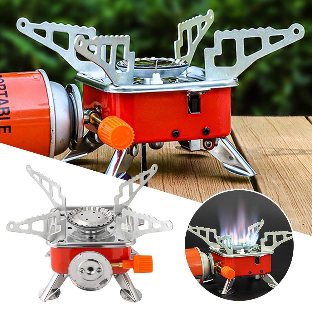 Camping Cooking Heater - ポータブルバーナー キャンプ 折りたたみ式 防風 アウトドア ガスタンクストーブ