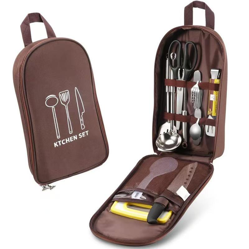 Camping Cooking Utensil Bag - キャンプ用品オーガナイザーバッグアウトドアクッキング収納ポータブル機器用ピクニックハイキング用