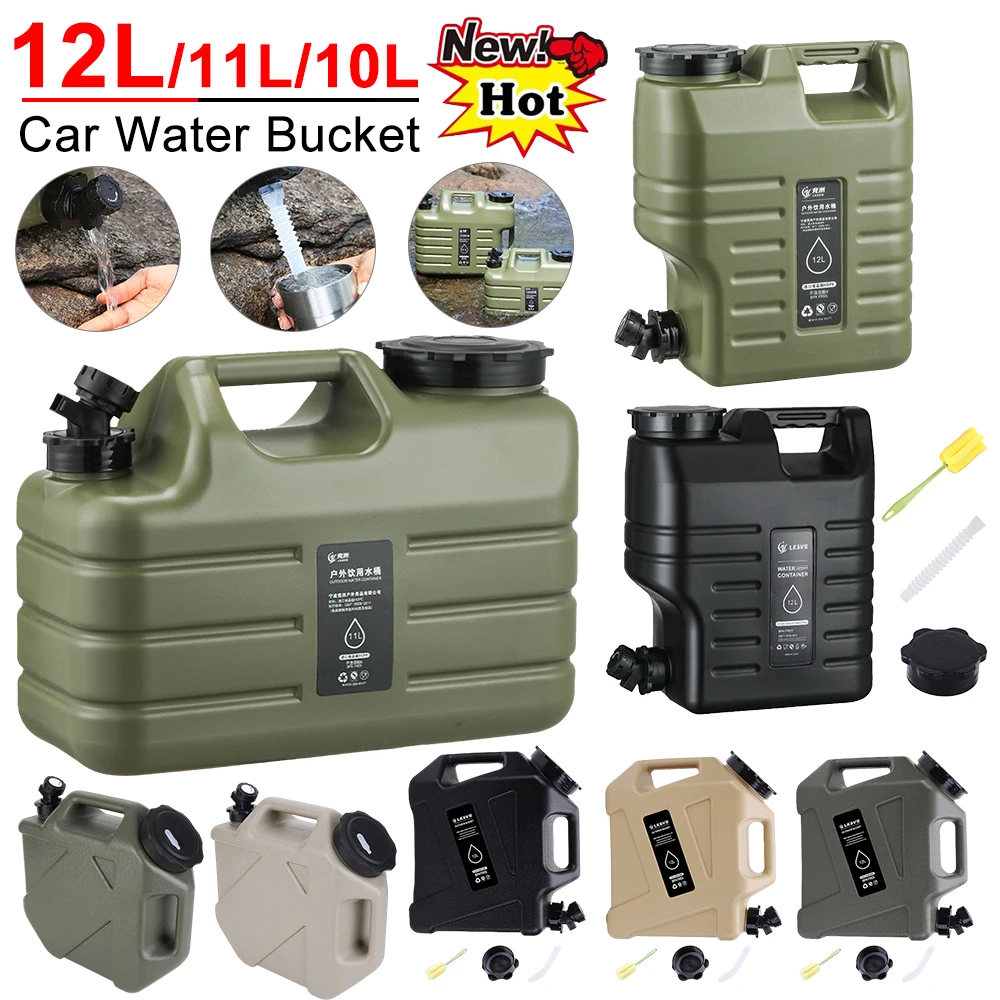 Camping Cooking Container - 大容量ポータブルカーウォーターバケツ、キャンプコンテナ、屋外ウォーターバケット、調理用カーウォータータンク、ピクニック、10 l、11 l、12l