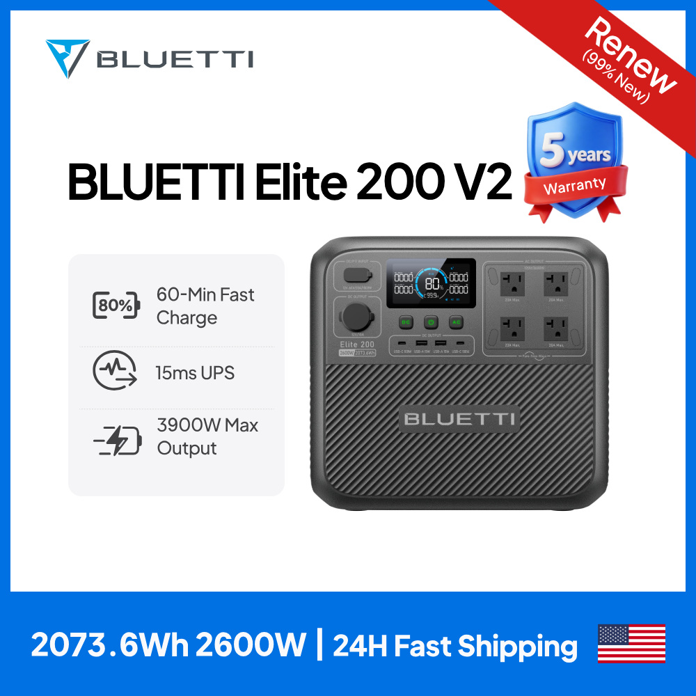 Camping Cooking Heater - 【リニューアル】BLUETTI Elite 200 V2 ポータブル電源 2600W