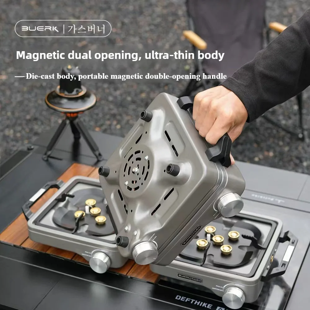 Camping Cooking Propane - BUERK キャンプ用ガスストーブ - ポータブル折りたたみ式屋外BBQグリル - 分割式ブタン・プロパンバーナー
