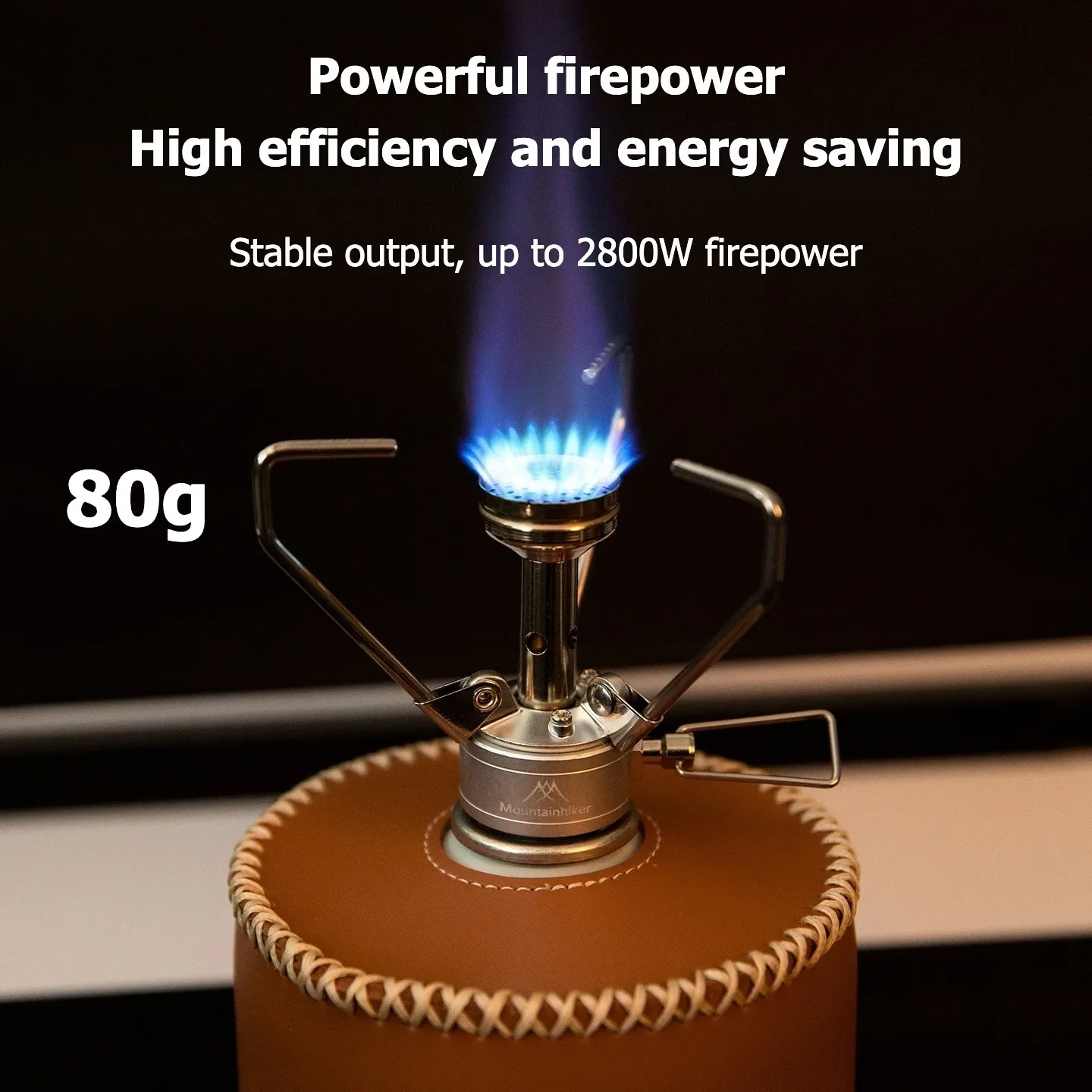 Camping Cooking Heater - マウンテンハイカー 超軽量 304 ステンレススチール製 一体型ポータブルキャンプバーナー ウィンドスクリーン付き