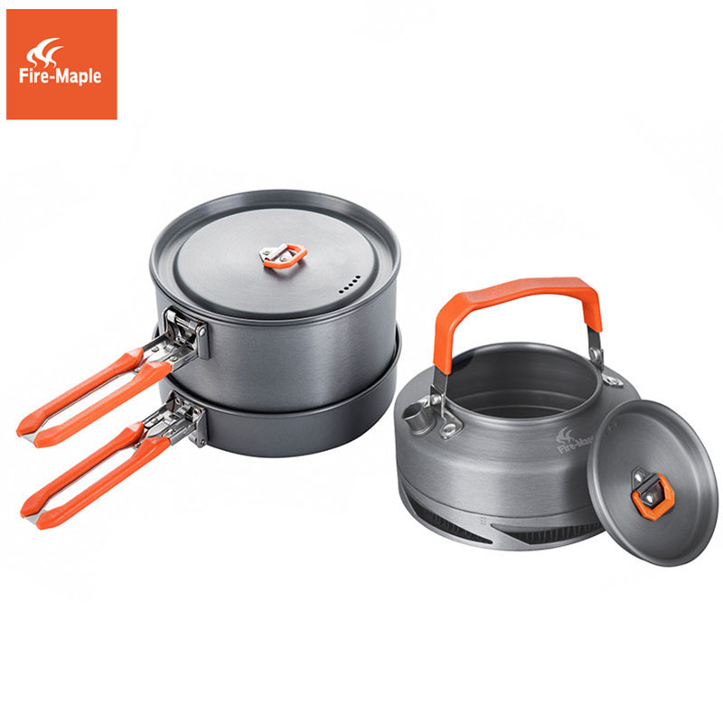 Camping Cooking Kits - Fire Maple器具ハイキング調理セット熱交換器ポットパンケトル FMC-FC2 台所用品屋外食器