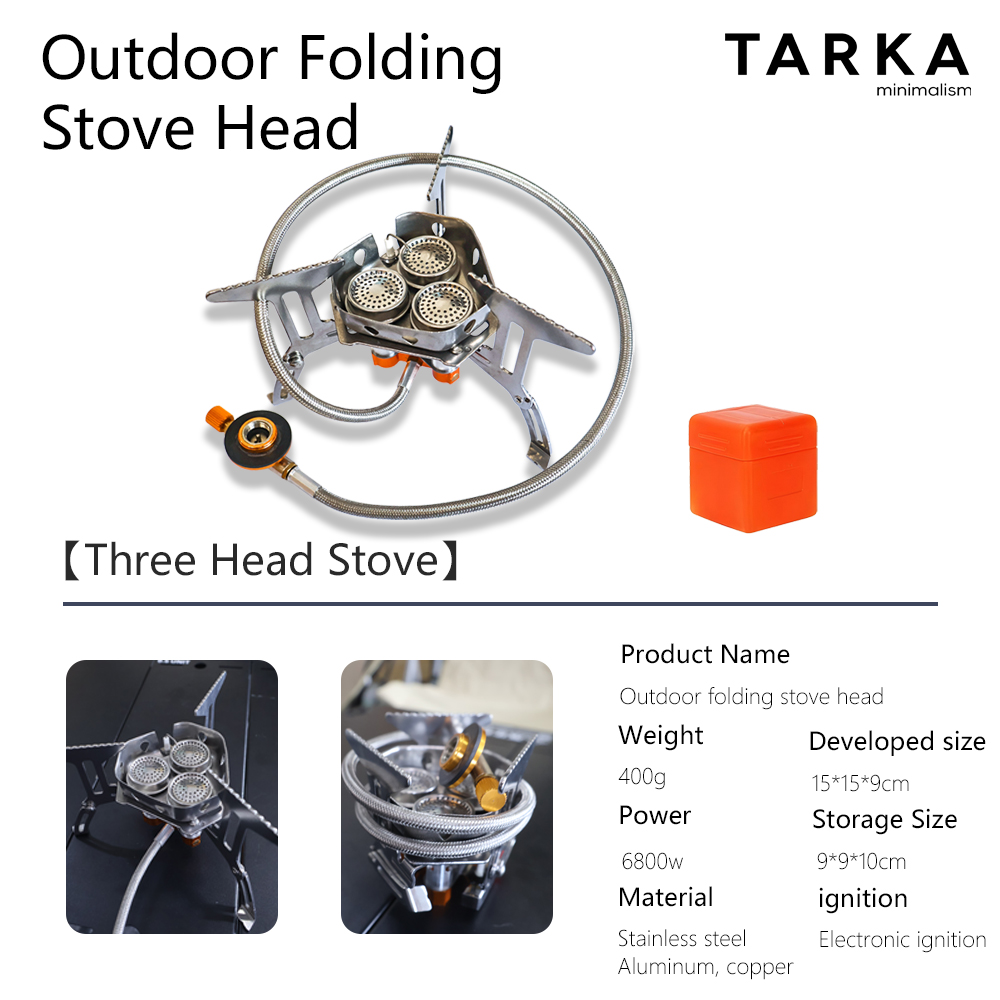 Camping Cooking Heater - TARKA キャンプ用ガスストーブ 5800W 3口バーナー 旅行用強火力炉 登山