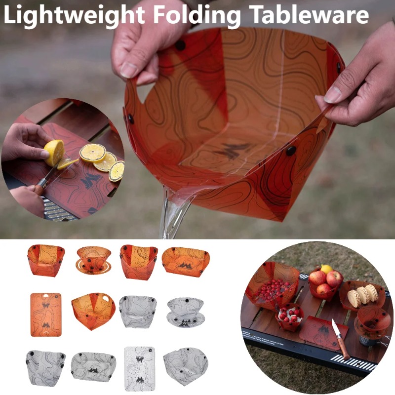 Camping Cooking Kits - 折りたたみ式キャンプ食器ポータブルボウルディナープレートコーヒーフィルター耐熱ボウルプレートセットキャンプ調理用品