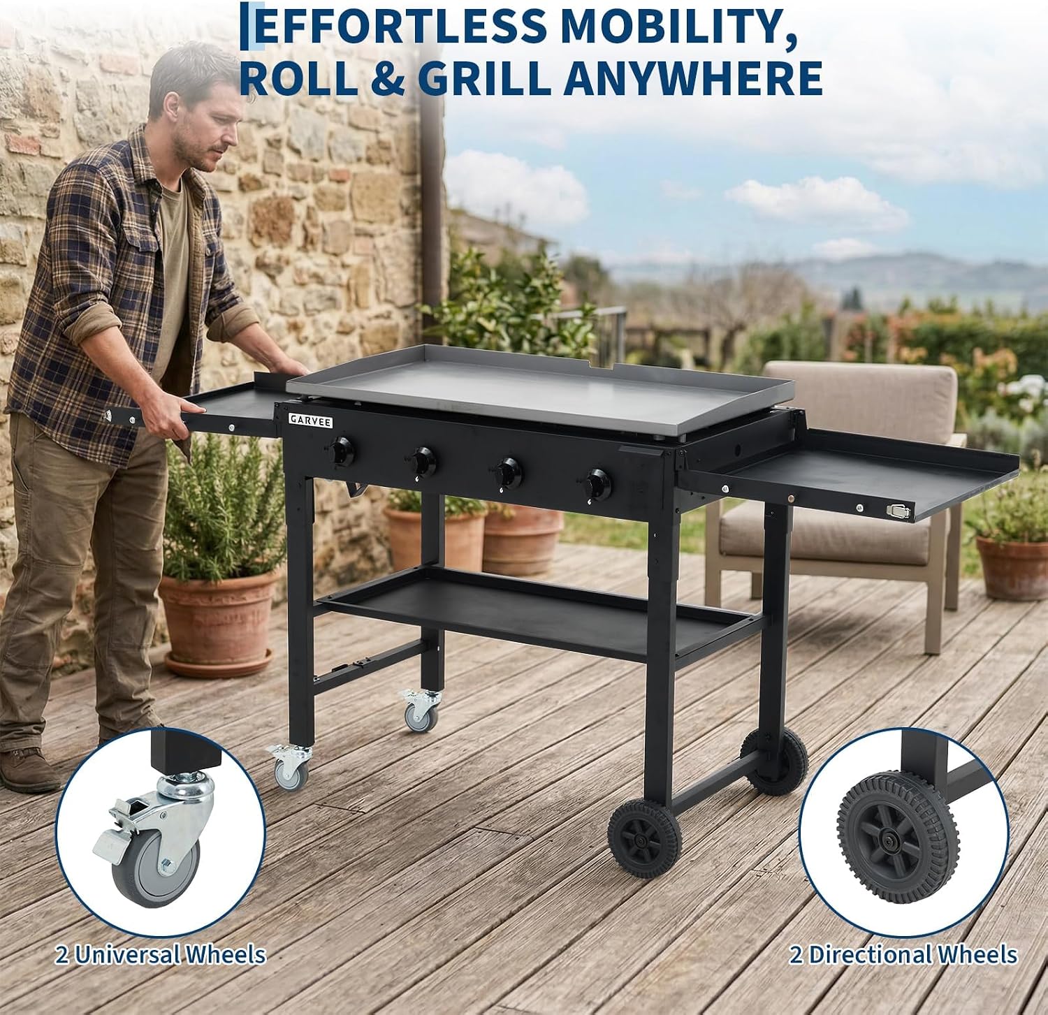 タクレーキ 36インチ フラットトップグリル、4つのバーナー - Camping Cooking Propane のレビューと価格