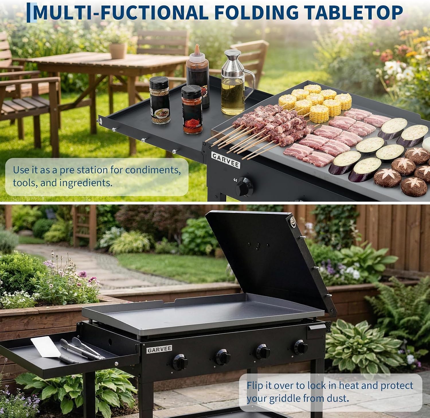 タクレーキ 36インチ フラットトップグリル、4つのバーナー - Camping Cooking Propane のレビューと価格