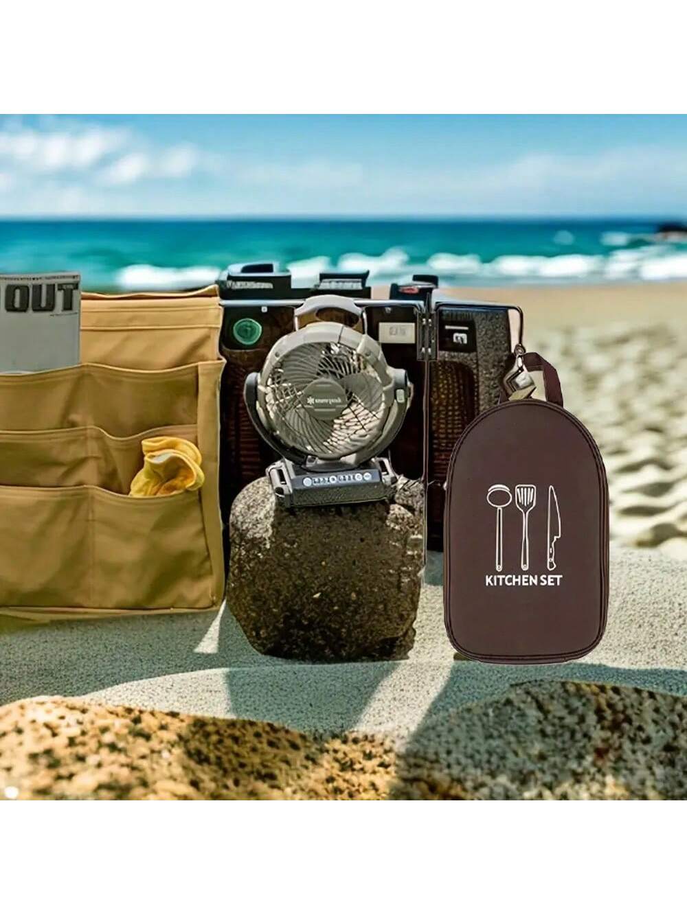 アウトドアキャンプ調理器具収納袋調理器具オーガナイザーキッチ - Camping Cooking Utensil Bag のレビューと価格