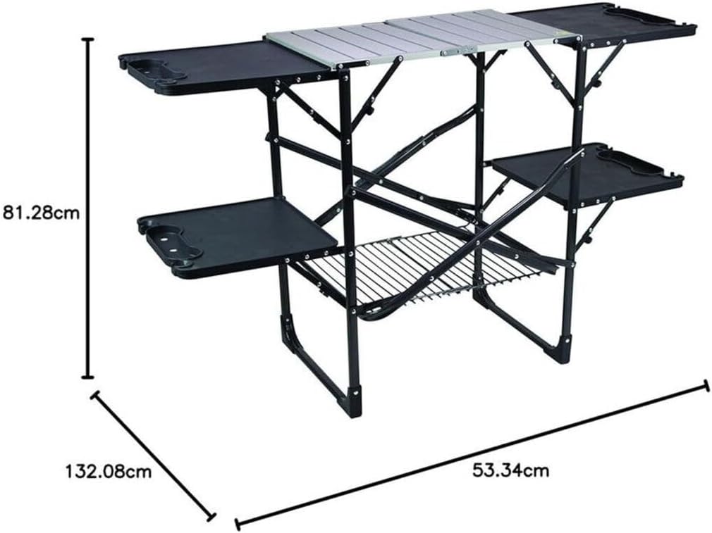 スリム折りたたみ式ポータブルキャンプキッチンテーブル、耐熱ト - Camping Outdoor Cooking Table のレビューと価格