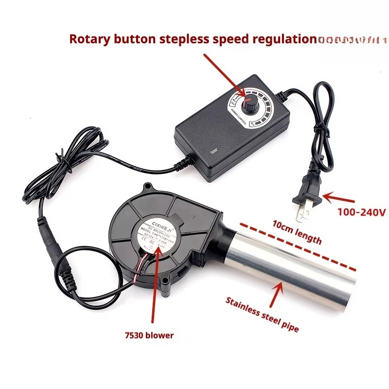 220V BBQファン、小型エアブロワー、風量調整機能付き、 - Camping Cooking Uk のレビューと価格