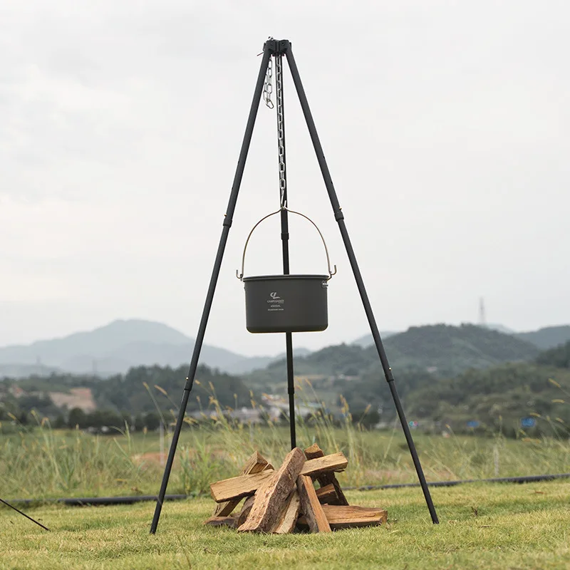 屋外調理用三脚、キャンプ、ピクニック、キャンプファイヤー、ク - Camping Cooking Pot Tripod のレビューと価格