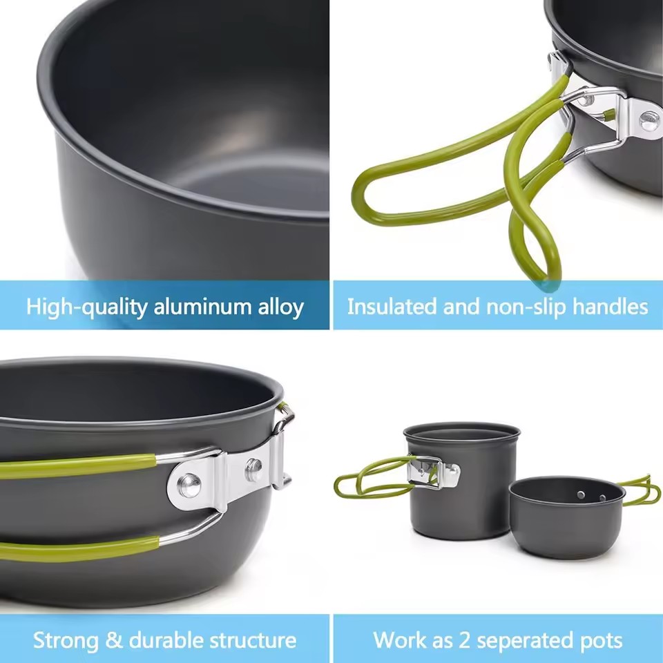 超軽量キャンプ調理器具メスキットキャンプポットセットアウトド - Camping Cooking Kits のレビューと価格