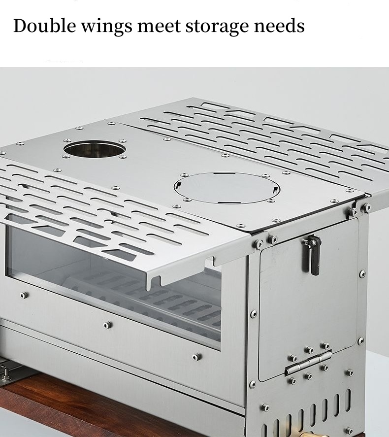 ポータブルステンレス薪ストーブ,屋外ピクニック用の煙突付き調 - Camping Cooking Heater のレビューと価格