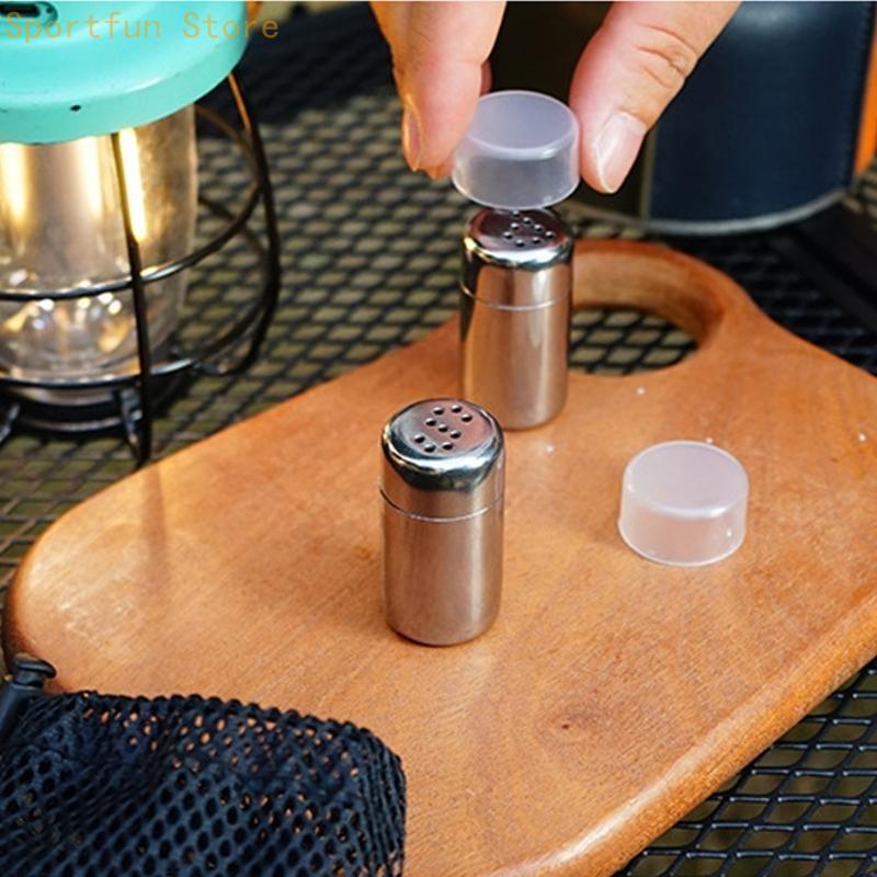 2 ロット耐久性スパイス瓶小型塩ディスペンサー屋外調理アクセ - Camping Cooking Container のレビューと価格