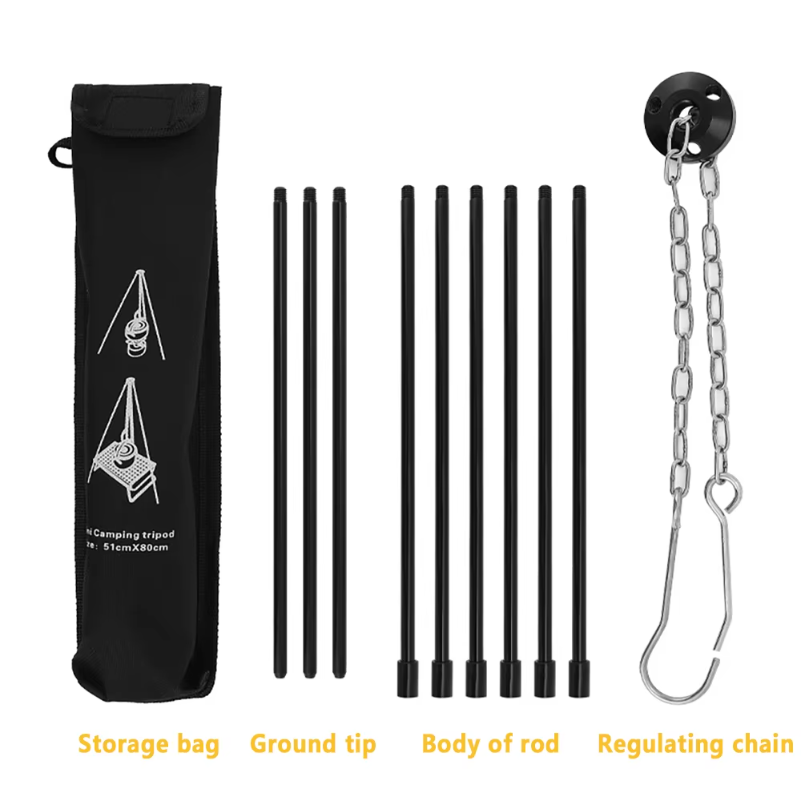 キャンプ用焚き火三脚、鍋吊り下げ用、アウトドア調理器具、ピク - Camping Cooking Pot Tripod のレビューと価格