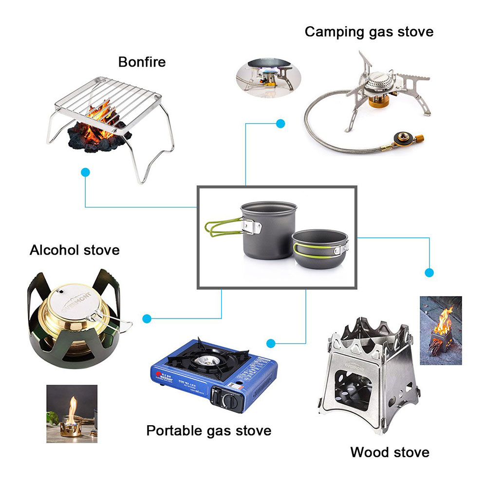 超軽量キャンプポット調理器具セットポータブル屋外調理食器ハイ - Camping Cooking Kits のレビューと価格