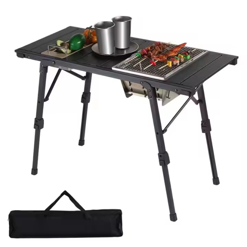 stllf工場カスタム取り外し可能調整可能ポータブルBBQク - Camping Outdoor Cooking Table のレビューと価格