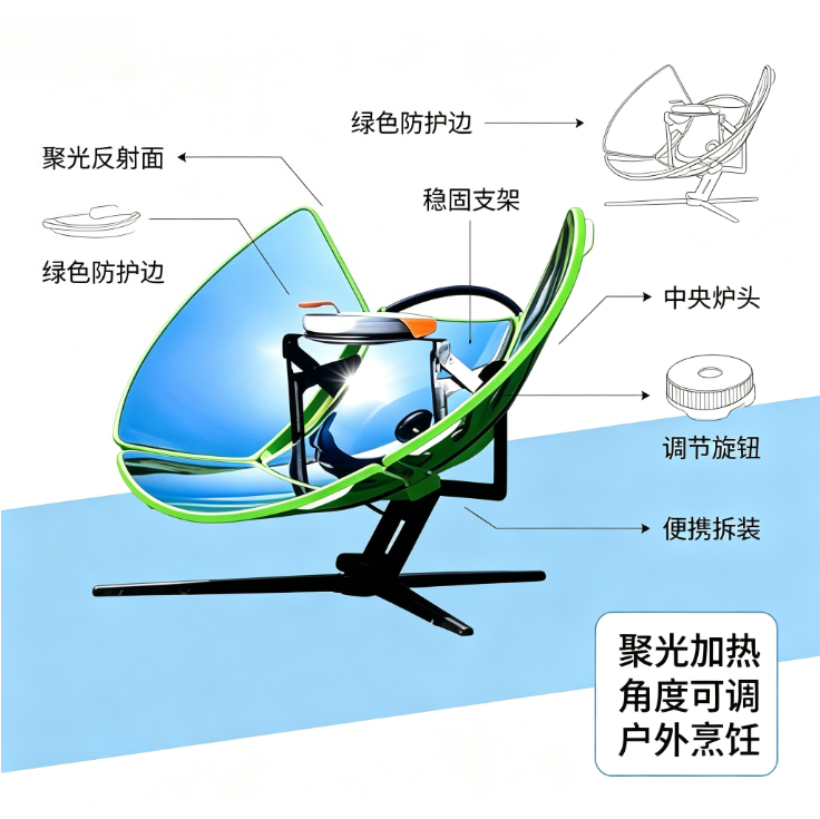 ソーラーコンロ、屋外キャンプ用、携帯式太陽光オーブン、素早く - Solar Oven Camp のレビューと価格