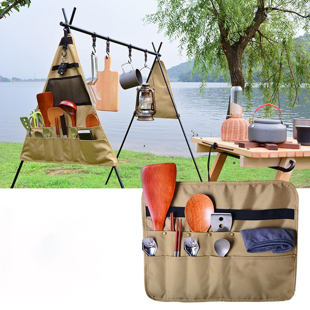 ピクニック用食器、キャンプ用、屋外用収納バッグ、持ち運び可能 - Camping Cooking Utensil Bag のレビューと価格