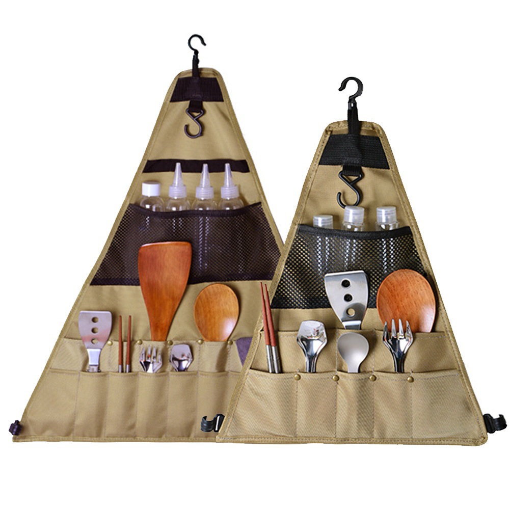ピクニック用食器、キャンプ用、屋外用収納バッグ、持ち運び可能 - Camping Cooking Utensil Bag のレビューと価格