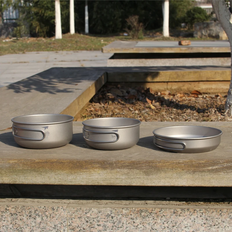 キース 3 個チタン調理器具パンボウルセット折りたたみハンド - Camping Cooking Bowl のレビューと価格
