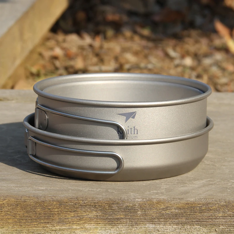 キース 3 個チタン調理器具パンボウルセット折りたたみハンド - Camping Cooking Bowl のレビューと価格