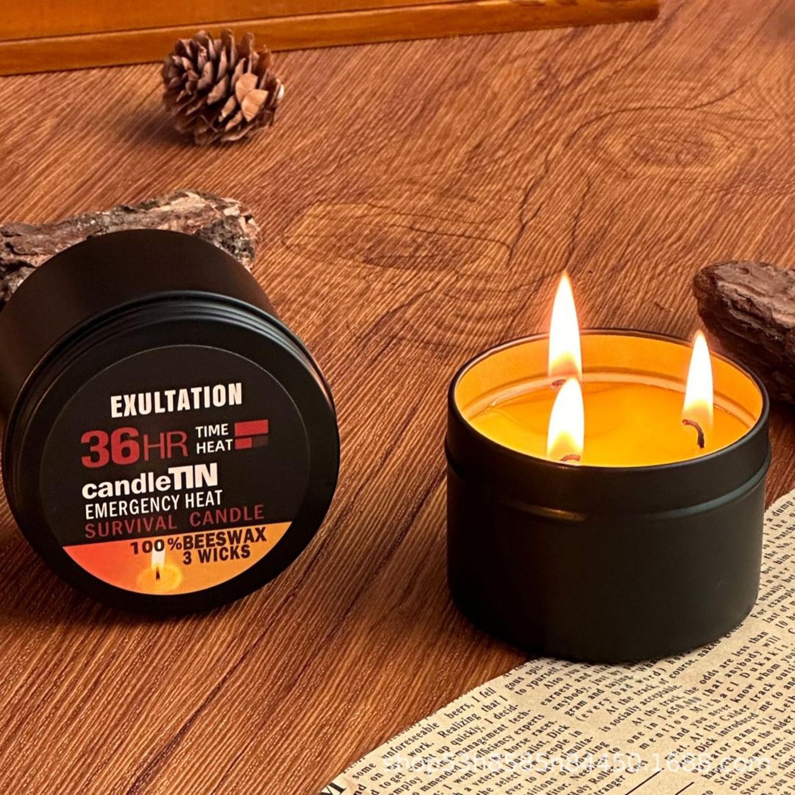 長時間燃焼キャンドル キャンプ用キャンドル ジャー付き 36 - Camping Cooking Fire のレビューと価格