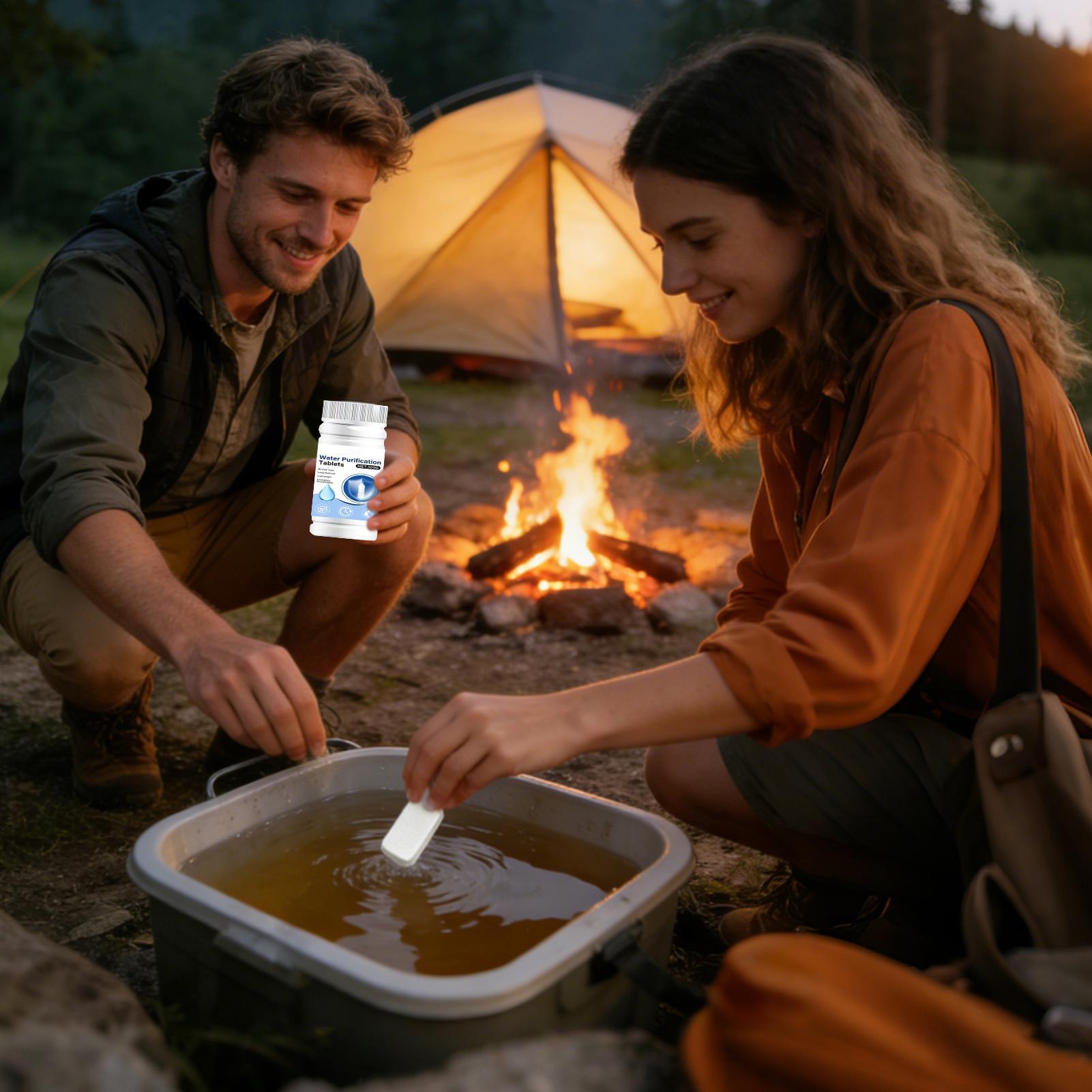 飲料水浄化タブレット無臭ポータブル効果的速溶性キャンプハイキ - Water Purification Tablet のレビューと価格