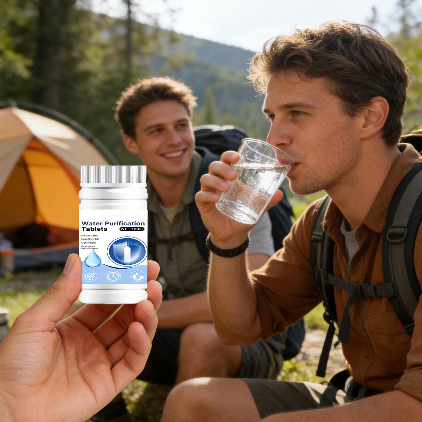 飲料水浄化タブレット無臭ポータブル効果的速溶性キャンプハイキ - Water Purification Tablet のレビューと価格