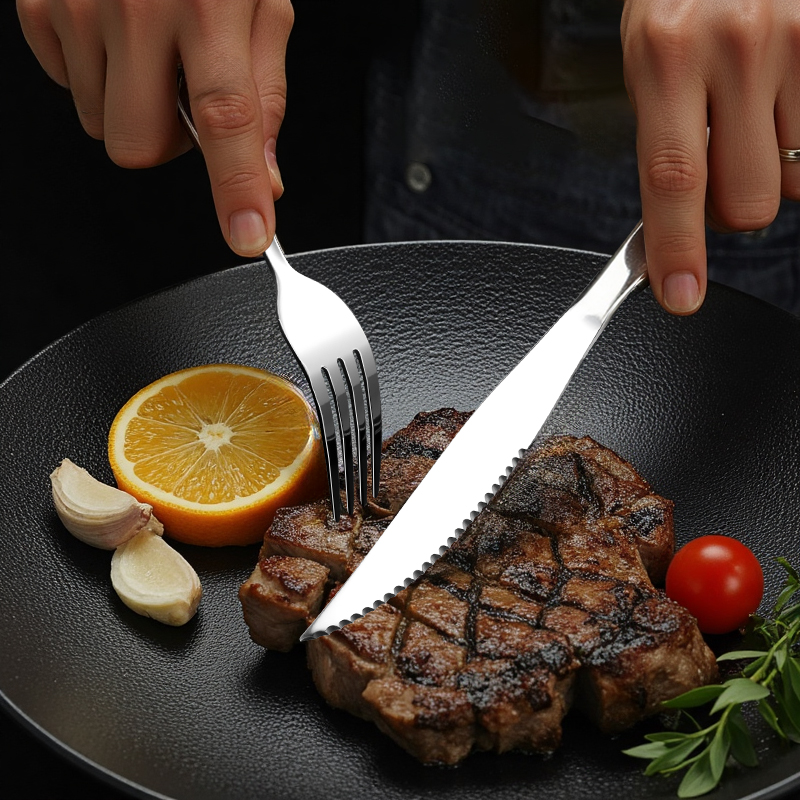 高級ステンレス製旅行用食器セット、ナイフ、フォーク、スプーン - Camping Cooking Cutlery Set のレビューと価格