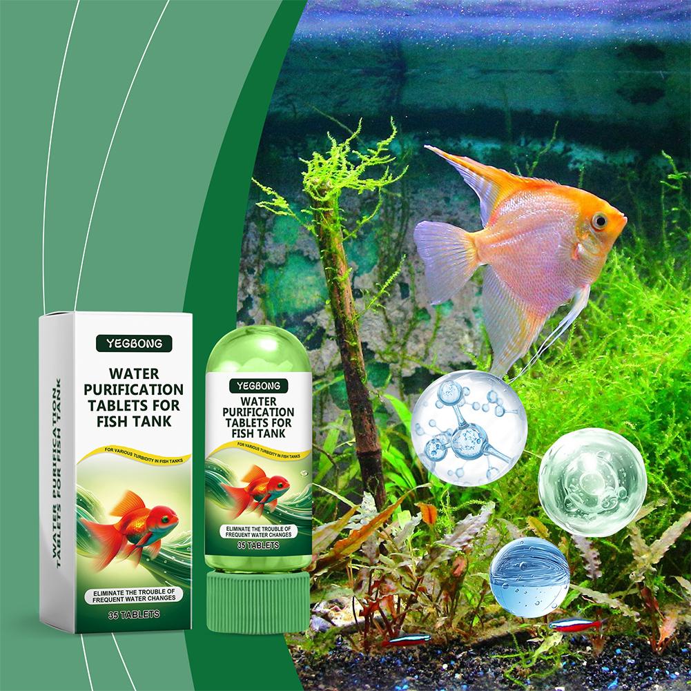 水質浄化タブレット 魚水槽 水槽用 藻類除去剤 澄化剤 消臭 - Water Purification Tablet のレビューと価格