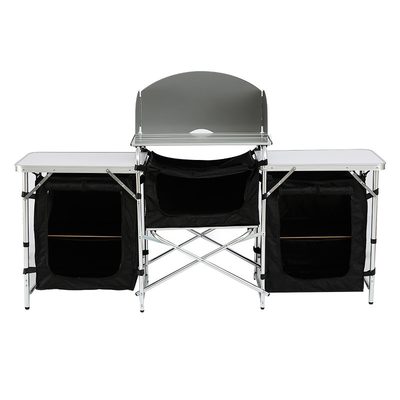 モダンな多機能アルミ製折りたたみ式キャンプテーブル、ポータブ - Camping Outdoor Cooking Table のレビューと価格