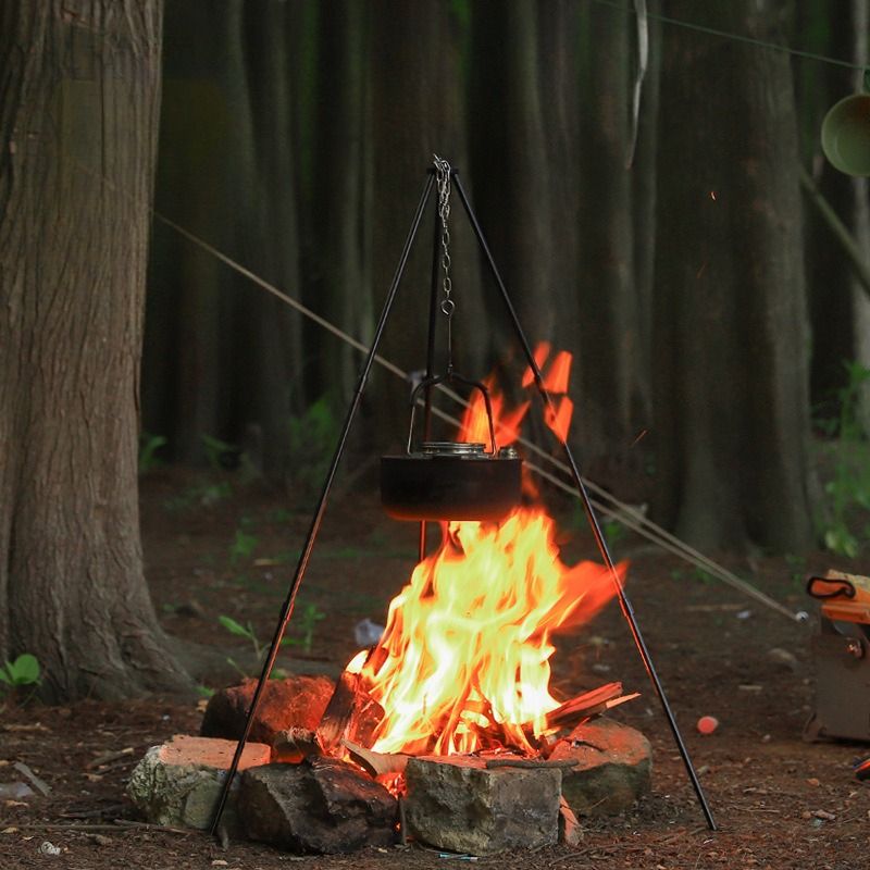 ポータブルアウトドアクッキング三脚、三角形サポート、アルミ合 - Camping Cooking Pot Tripod のレビューと価格