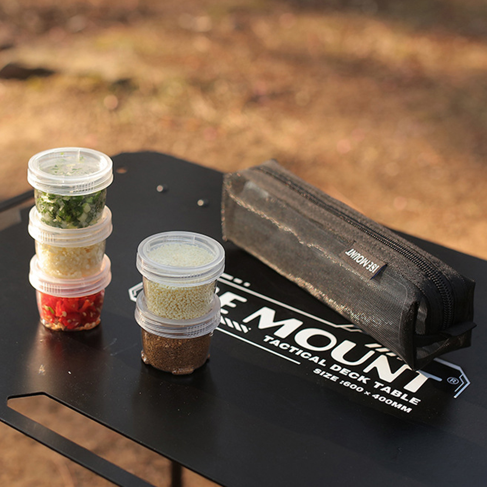 キャンプ用スパイスキット収納バッグ 透明調味料ボトル5個付き - Camping Cooking Container のレビューと価格