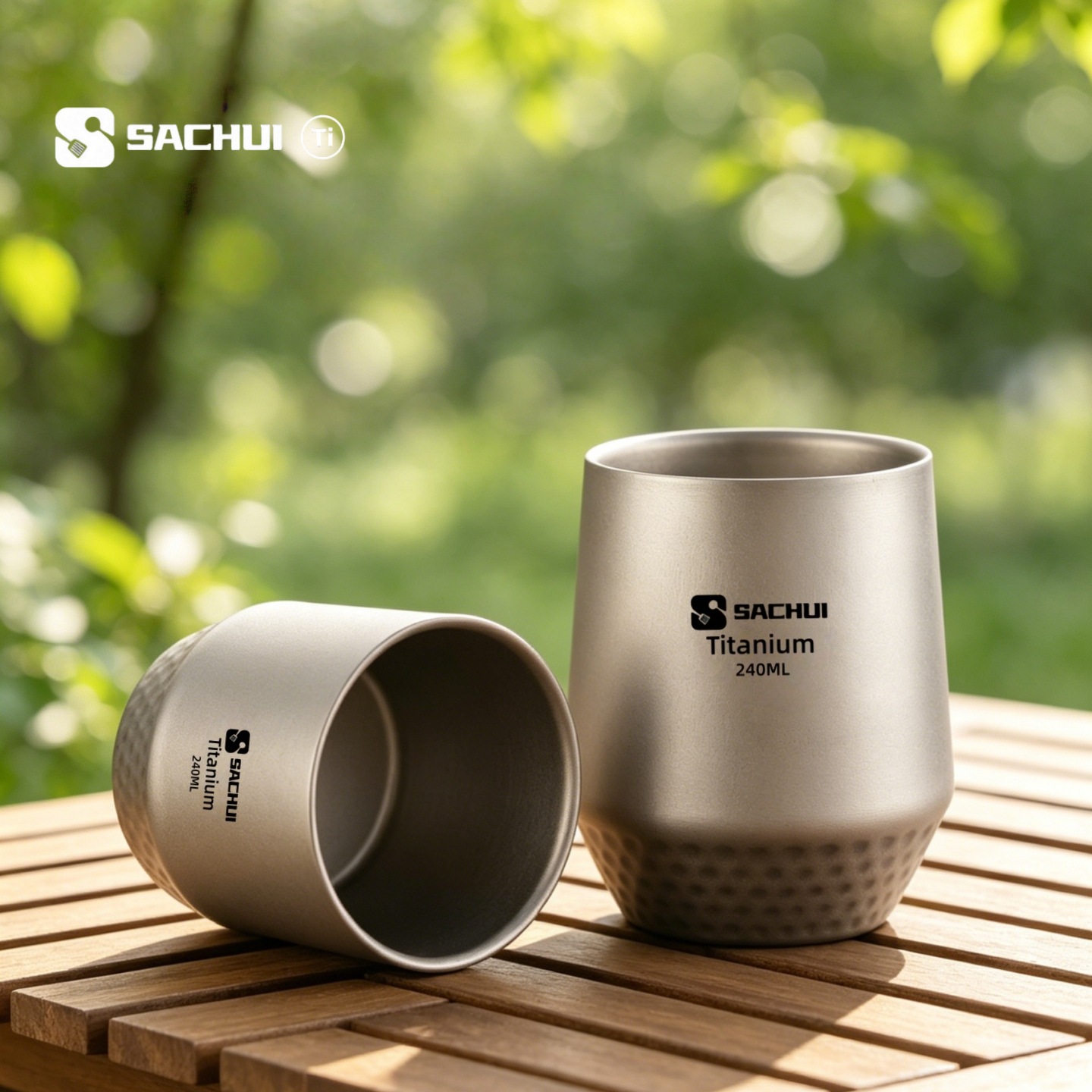 チタン二重壁コーヒーカップアウトドアキャンプ茶水マグポータブ - Camping Cooking System のレビューと価格