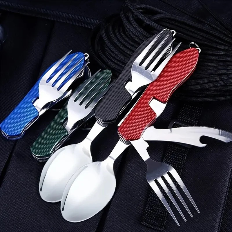 ステンレス製カトラリー 4in1 アウトドアピクニック用食器 - Camping Cooking Cutlery Set のレビューと価格