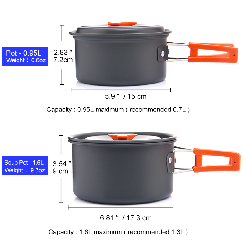 幅の屋外キャンプ調理器具セット、食器、調理カトラリー、調理器 - Camping Cooking Kits のレビューと価格