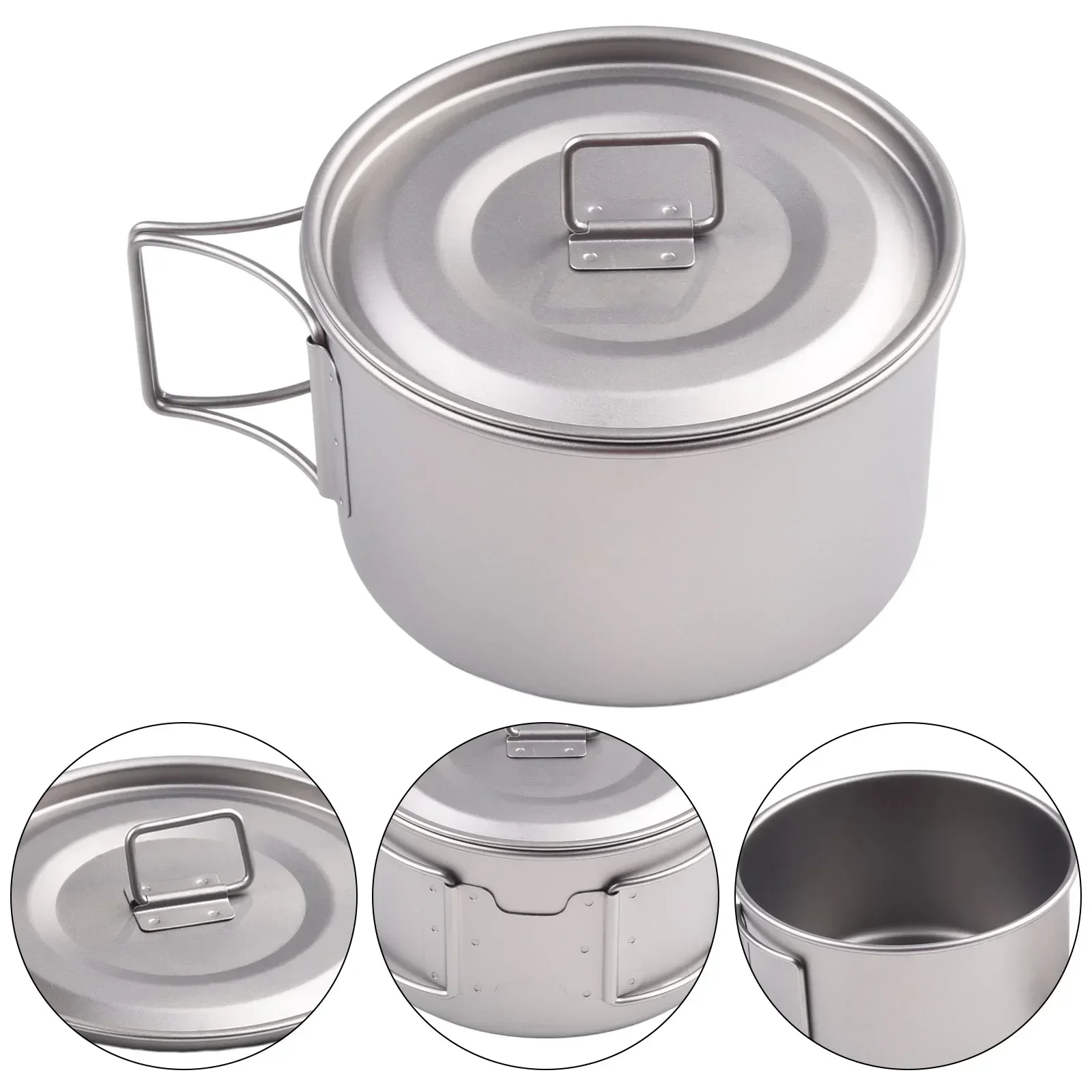 キャンプ用折りたたみハンドル付きチタンボウル、ディナーフード - Camping Cooking Container のレビューと価格