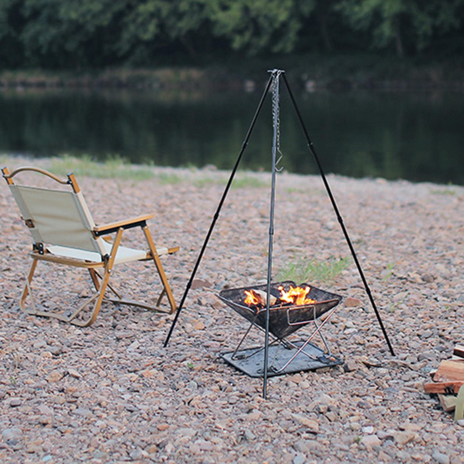 屋外大型焚き火台三脚ポータブルキャンプ焚き火調理鍋吊り下げ三 - Camping Cooking Pot Tripod のレビューと価格