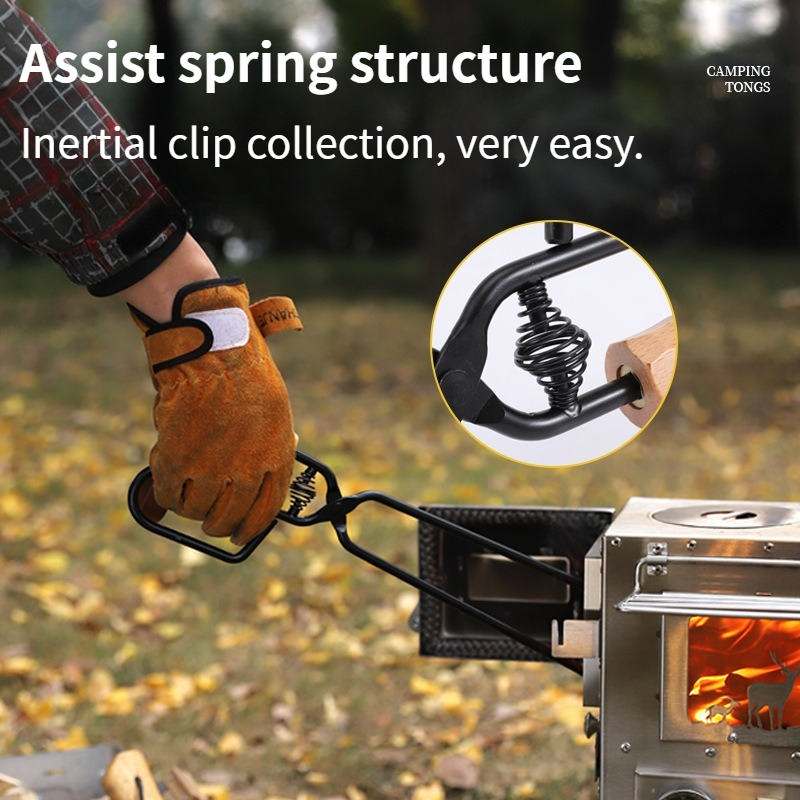 屋外用金属製バーベキューファイヤートング、長くて厚みのある耐 - Camping Cooking Fire のレビューと価格