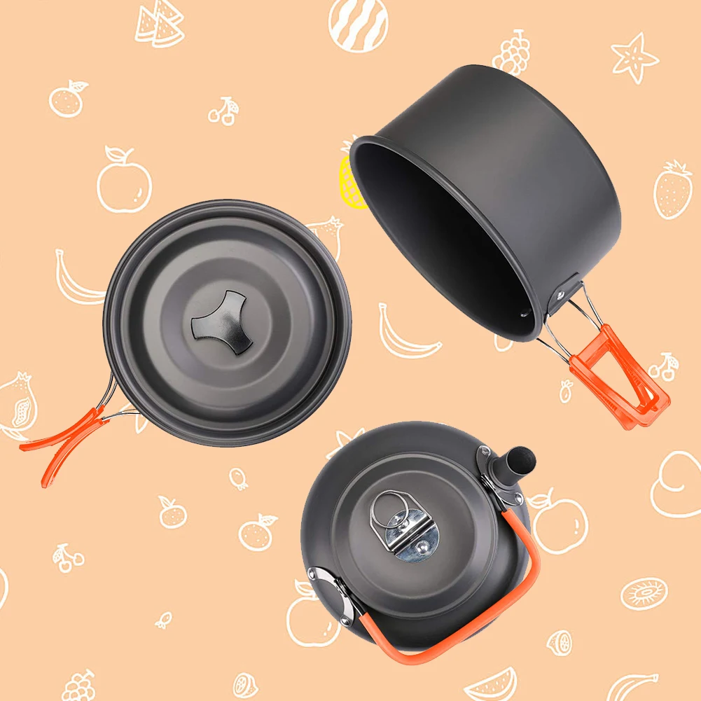 キャンプ調理器具キット ケトル ポット パン クックセット  - Camping Cooking Bowl のレビューと価格