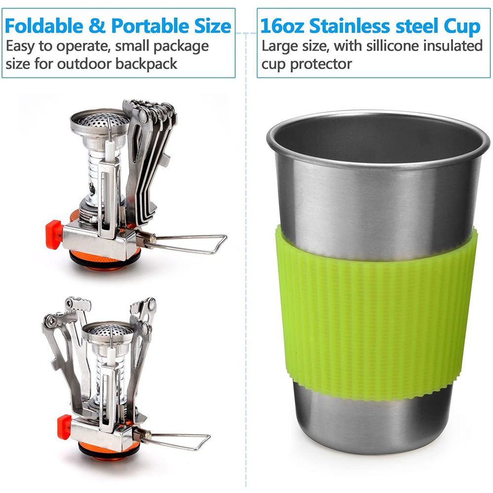 キャンプ調理器具キット ストーブ付き アウトドアクッキングセ - Camping Cooking Kits のレビューと価格
